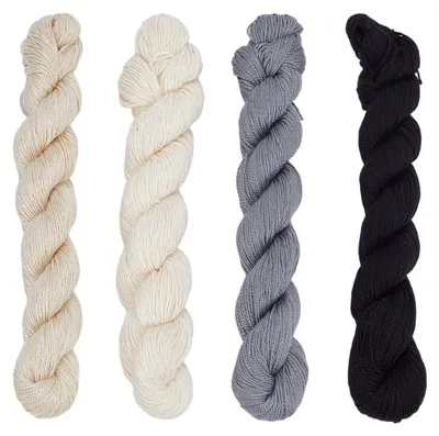 Sashiko-Borduurgarn-Set, 4 Farben x 100 m, Baumwolle