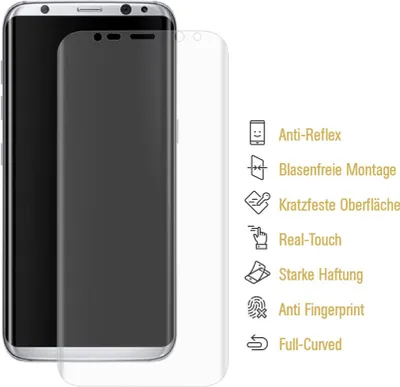 Produktbild von 1x Panzerfolie für Samsung Galaxy S9 Plus FULL COVER Display Schutzfolie MATT PET Panzerglas Kunststoff Schutzglas