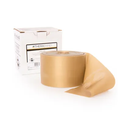 Produktbild von TheraBand Latexfreies Übungsband 22,85 m – Professionelles Fitness- & Therapieband für Krafttraining und Rehabilitation maximal stark/gold