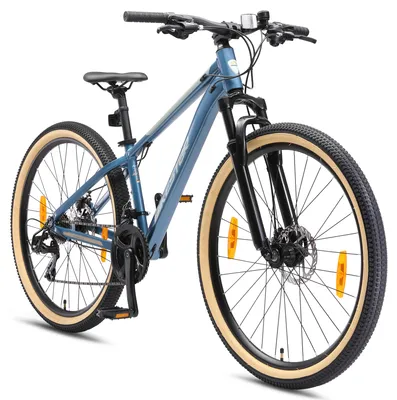 Produktbild von BIKESTAR Alu Mountainbike 27.5 Zoll | 21 Gang Hardtail Sport MTB 14 Zoll Rahmen Scheibenbremse Federgabel | Blau Rosa