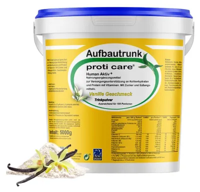 Produktbild von Prosport Proti Care® Weight Gainer Vanille 5000g – Muskelaufbau Shake mit Milchprotein & Vitaminen – Kalorienreicher Mass Gainer – Aufbautrunk