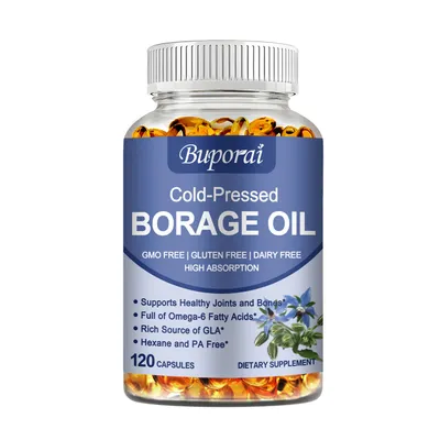 Produktbild von Borage Oil 1000 mg (120 Kapseln) Nahrungsergänzungsmittel, Haare, Haut, Nägel, Knochen und Gelenke