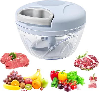 Produktbild von GKA Premium Zerkleinerer Zwiebelschneider Gemüseschneider Obstschneider Handmixer mit Seilzug Gemüse Obst