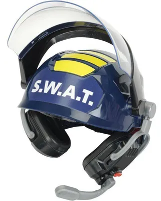 Immagine prodotto di SWAT Helmet - KLEIN - 8809 - Retractable visor, dummy headphones and microphones - Police officer costume - Ages 3+