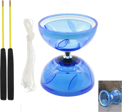 Zdjęcie produktu dla Zestaw do żonglerki diabolo z piłkami - średnica 12 cm - do ćwiczenia równowagi - zawiera łożyska - idealna zabawka do użytku na świeżym powietrzu