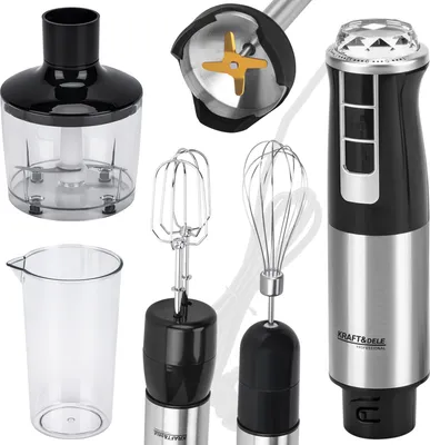 Immagine prodotto di KRAFT&DELE | Frullatore a mano elettrico, 1500W, frullatore a mano, acciaio inox, frullatore a mano, frullatore, per alimenti per bambini, zuppa, frullati, purea, salsa