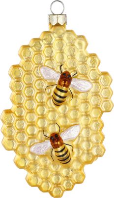 Christbaumschmuck Glas Honigwabe 10cm gold