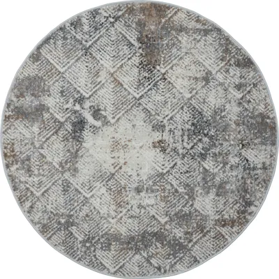 Obrázek produktu pro Koberec MY-RUG, Malin, 120x120, s krátkým vlasem, šedý, měkký, útulný, s krásným vzorem, tkaný naplocho, kulatý