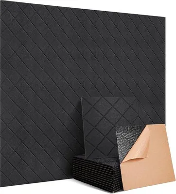 Immagine prodotto di Pannelli acustici autoadesivi - 12 pezzi - fonoassorbenti - alta densità - soffitti a parete - porte in legno - pannello acustico