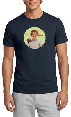Produktbild von Spreadshirt Pippi Langstrumpf Mit Herr Nilsson Portrait Männer T-Shirt, XL, Navy