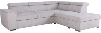 Image de Canapé d'angle convertible réversible - 5 places - DAYTONA - Tissu Beige - Coffre - 260 x 216 x 94 cm
