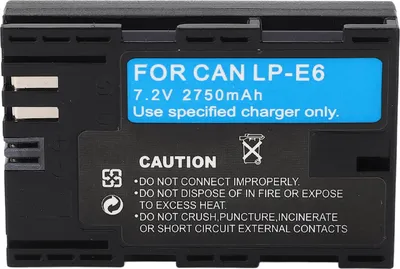 Obrázek produktu pro LP E6 baterie 2750 mAh lithiové náhradní příslušenství pro fotoaparáty R5 R6 6D 7D Mark II 60D 70D 80D 90D 5D III IV 5DS R