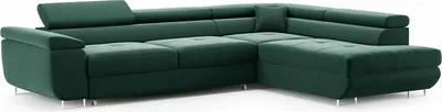 Produktbild von BETTSO Großes gepolstertes Ecksofa für Wohnzimmer VERTIGO grün BETTSO Ecksofa Links Seite Sofa Eckcouch Couch mit Schlaffunktion und Bettkasten Ottomane L-Form Schlafsofa Polstergarnitur VERTIGO Grün Flaschengrün
