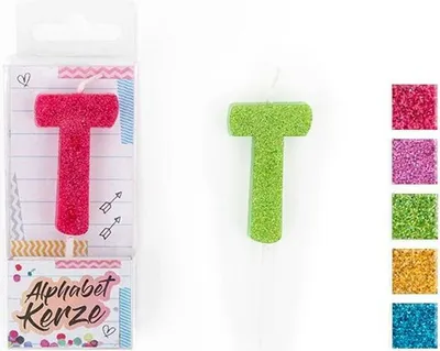 Produktbild von Trendhaus PARTY TIME Alphabet A - Z Kerzen sortiert : Buchstabe T Buchstaben Sortierung: Buchstabe T