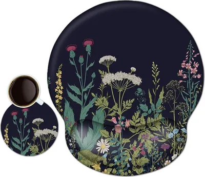 Image de Tapis de souris avec repose-mains et coussin en gel, ergonomique pour ordinateur/portable