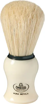 Image de Blaireau Omega soie pure 10066 avec manche beige
