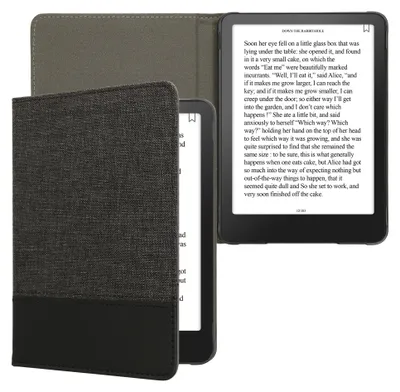 Produktbild von kwmobile Hülle kompatibel mit Amazon Kindle Paperwhite (2024)/Colorsoft - Canvas eReader Schutzhülle Cover Case - Anthrazit Schwarz