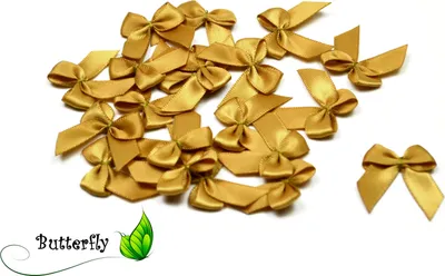 Produktbild von Satinschleifen 25mm, 20 Stück, Farbe:gold 687