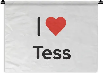 Produktbild von MuchoWow® Wandteppich Wandbehang Ich liebe - Tess - Mädchen 90x67.5 cm Tapisserie Dekoration Wandtuch - Fototeppich - Wand-Skulpturen