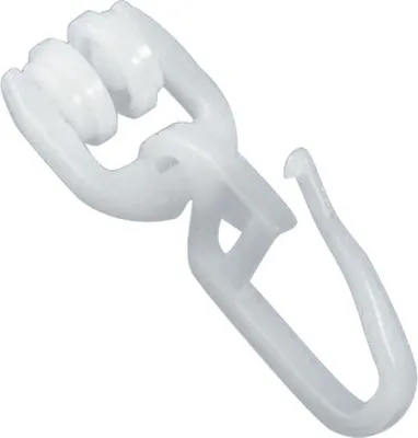 Produktbild von 500 Stück T-Rollringe mit Faltenehaken PVC Gardinenrollen Gardinenhaken T-SCHIENE weiß