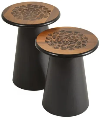 Produktbild von Couchtische Modern Wohnzimmer Schwarz Braun Rund Praktisch Komfort