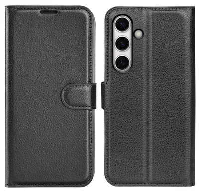 Produktbild von Für Samsung Galaxy S24 FE Smart Handy Tasche Schwarz Etuis Kunst-Leder Hülle Book Case
