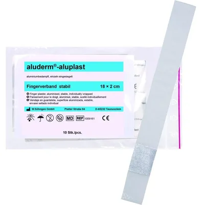 Produktbild von SÖHNGEN 1009161 aluderm®-aluplast Fingerverband - stabil, 18 x 2 cm, 10 Stück