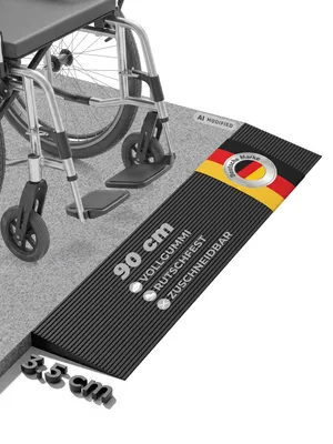 Produktbild von Rampe aus Gummi Auffahrrampe Bordsteinrampe Rollstuhlrampe Auffahrkeil Türschwellenrampe Schwellenrampe Auffahrhilfe Stufenrampe Höhe von 35 mm Kingpower