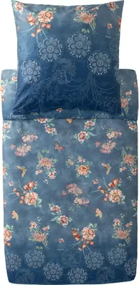 Produktbild von Bassetti Satin-Bettwäsche-Garnitur ESPERIDI Farbe PETROLIO B1 Größe 135x200+80x80