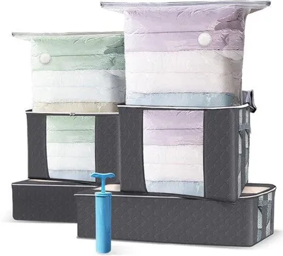 Produktbild von Famanu Aufbewahrungstasche große Vakuumtasche mit Pumpe - 4 Stück
