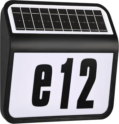 Productafbeelding van LILIIN Zonnepaneel huisnummerlamp LED, roestvrij staal, met schemerschakelaar en siliconen zonnepaneel, zwart