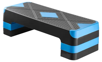 Zdjęcie produktu dla SucceBuy, platforma do aerobiku, regulowana wysokość (10,16-20,32 cm), stepper do ćwiczeń fitness, wytrzymałość do 250 kg, antypoślizgowa powierzchnia, idealna do treningu w domu i ćwiczeń cardio, kolor niebieski