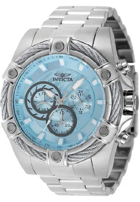 Zdjęcie produktu dla Invicta Bolt 69796 Zegarek Męski - Mechanizm Kwarcowy - Stal z Niebieską Tarczą - 52 mm