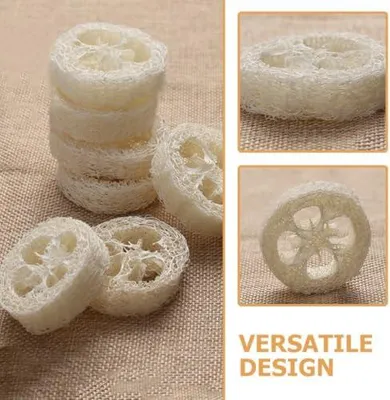 Produktbild von 20 natürliche Luffa-Schwämme als Seifenhalter und Peelingschwämme für Bad und Dusche, beige