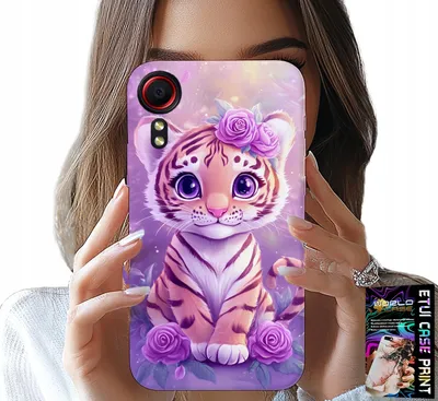 Produktbild von Hülle Für Samsung Galaxy Xcover 7 - Süsser Tiger Auf Rosa Hintergrund + Glas