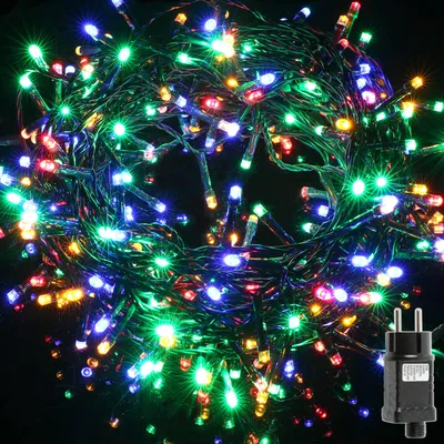 LED-Lichterkette 7 m, 140 LEDs, IP44, 8 Modi, grünes Kabel
