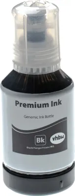 A bottle of black ink for printers.