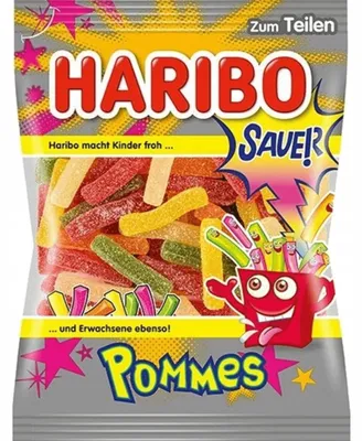 Image de Haribo, frites acidulées gélifiées, 175 g