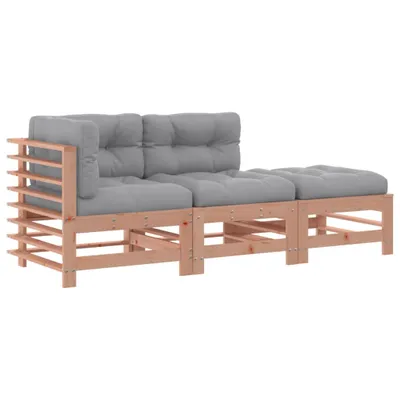 Immagine prodotto di set 3 pezzi da giardino con cuscini in legno massiccio di abete Douglas