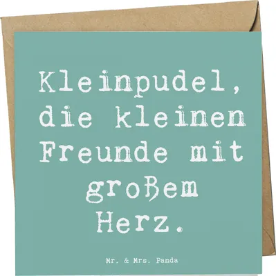 Produktbild von Mr. & Mrs. Panda Glückwunschkarte Spruch Kleinpudel Liebe - Meeresbrise - Geschenk, anlasskarte, Hund, Mensch und Tier, hypoallergen, Klappkarte, doppelkarte, Hunderassen