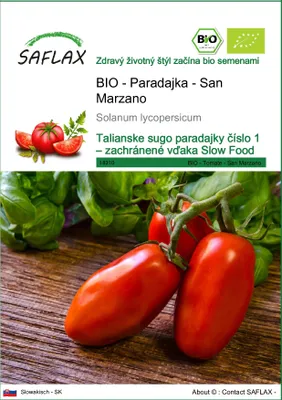 Obrázok produktu pre SAFLAX - BIO - Paradajka - San Marzano - Solanum lycopersicum - 15 Semená