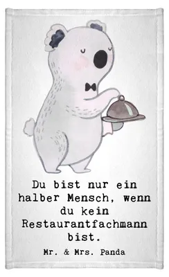 Produktbild von Mr. & Mrs. Panda Handtuch Restaurantfachmann Herz - Weiß - Geschenk, Gäste-WC, Kleines, Gästetuch, Frotteehandtuch, Klein