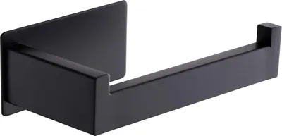 Zdjęcie produktu dla INF Samoprzylepny uchwyt na papier toaletowy stal nierdzewna matowy czarny 14cm x 7.7cm x 4.5cm do łazienki Czarny