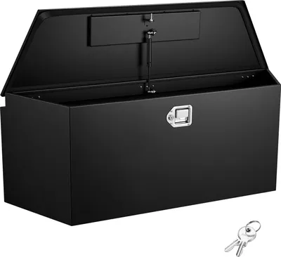 Obrázok produktu pre SucceBuy Úložný box na náradie 1245 x 353 x 470 mm z ocele, nosnosť 50 kg, uzamykateľný úložný box so zámkom a kľúčmi, vhodný pre prívesy, pickupy, karavany a SUV, čierny