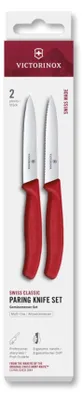 Image de Swiss Classic, couteau à légumes. Set, 2pcs, 10cm, droit/ondulé, rouge, boîte