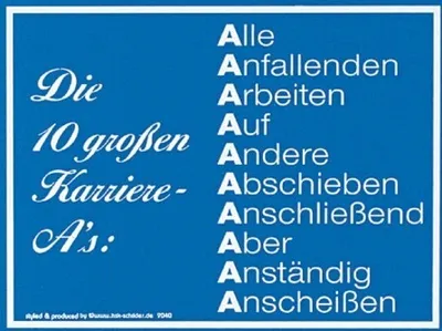 Produktbild von Spaß-Schild - Die 10 Großen Karriere-As ... - 309040 - 25cm x 15cm