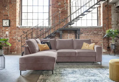 Produktbild von MIUFORM Lofty Lilly - Ecksofa mit Bettfunktion - 237x197cm - Dunkebeige - 6-Sitzer Ausrichtung Links