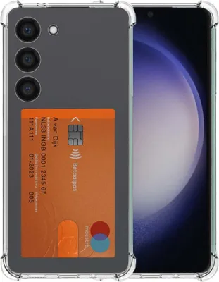 Produktbild von Smartphonica Telefoonhoesje Geschikt voor Samsung  Galaxy S23 Plus met Pasjeshouder Doorzichtig Siliconen - Transparant TPU  Shockproof Backcover Case with Card Slot