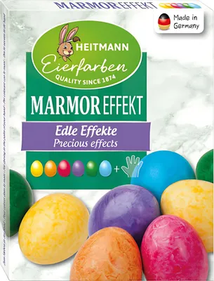 Produktbild von Brauns-Heitmann Marmor Effekt, Flüssigkeit, Blau, Grün, Violett, Rot, Gelb, Künstliche Lebensmittelfarbstoffe, Eier, 5 ml, Wasser, Verdickungsmittel: E 414 Gummi Arabicum; Farbstoff: E 101 (ii) Riboflavin-5'-Phosphat, E...