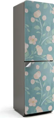 Produktbild von Zarte tropische Blätter – Kühlschrank Aufkleber – Klebefolie Kühlschrank – Kühlschrank Dekor – Kühlschrankfolie selbstklebend – Küchen Dekoration – 60x205 cm